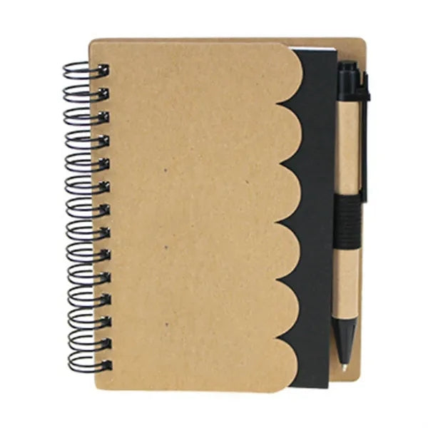 Wave Pattern Eco Spiral Notebook w/ Pen