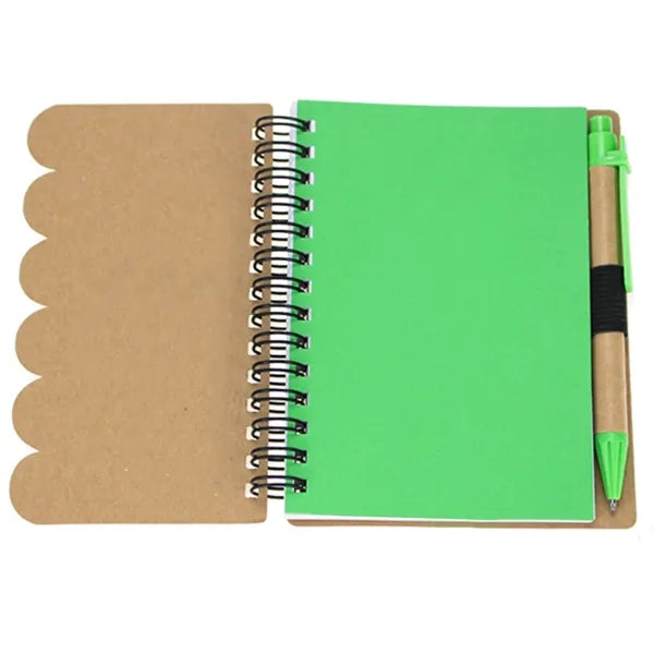 Wave Pattern Eco Spiral Notebook w/ Pen