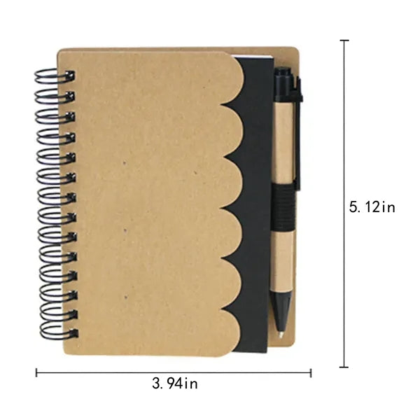 Wave Pattern Eco Spiral Notebook w/ Pen