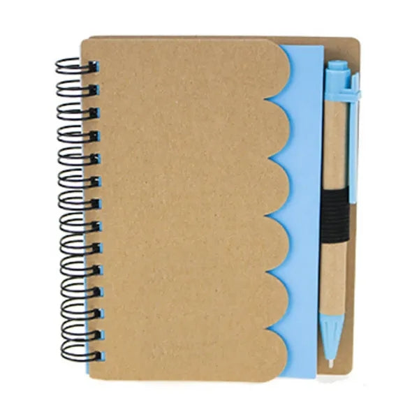Wave Pattern Eco Spiral Notebook w/ Pen