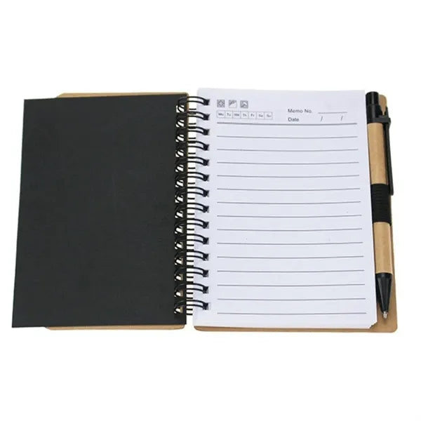 Wave Pattern Eco Spiral Notebook w/ Pen