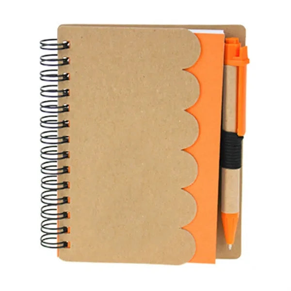 Wave Pattern Eco Spiral Notebook w/ Pen
