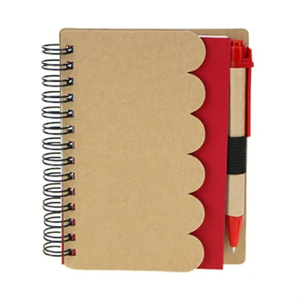 Wave Pattern Eco Spiral Notebook w/ Pen