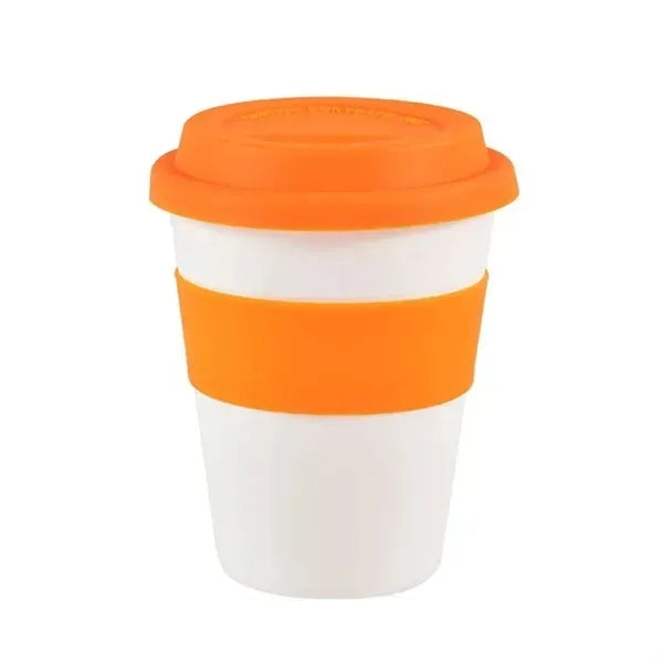 12 oz Coffee Mug with Silicone Lid and Insulated Band