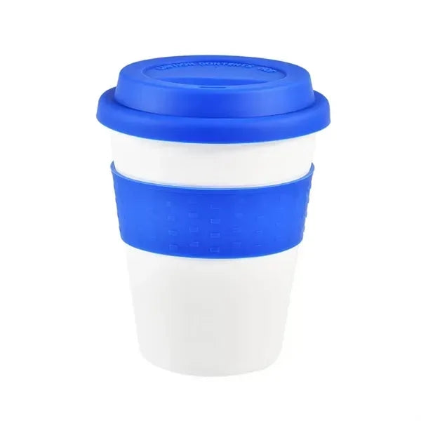 12 oz Coffee Mug with Silicone Lid and Insulated Band