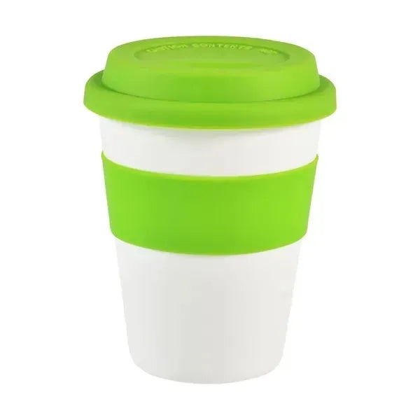 12 oz Coffee Mug with Silicone Lid and Insulated Band