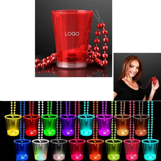 LED Light Up Shot Glass Necklace Cup