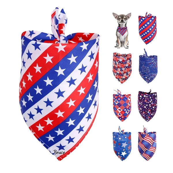 Polyester Patriotic Triangle Dog Bandana