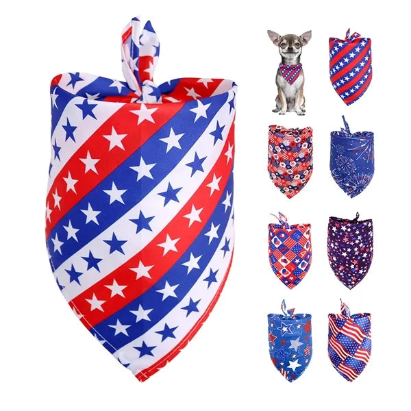 Polyester Patriotic Triangle Dog Bandana