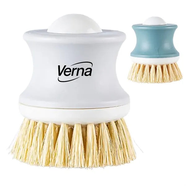 Kitchen Plastic Sisal Dish Brush w/ Handle