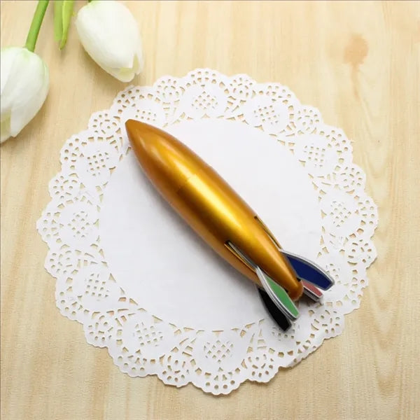 4 In 1 Multicolor Pen Mini Rocket Shape Pens
