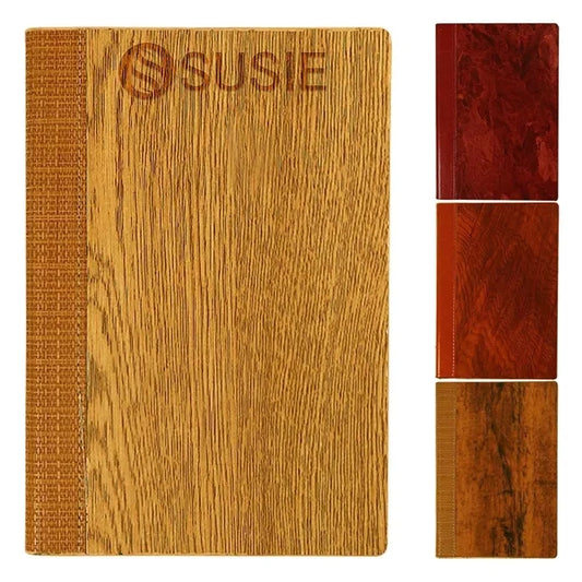 Eco-Friendly Cork Wood Grain Business Notebook