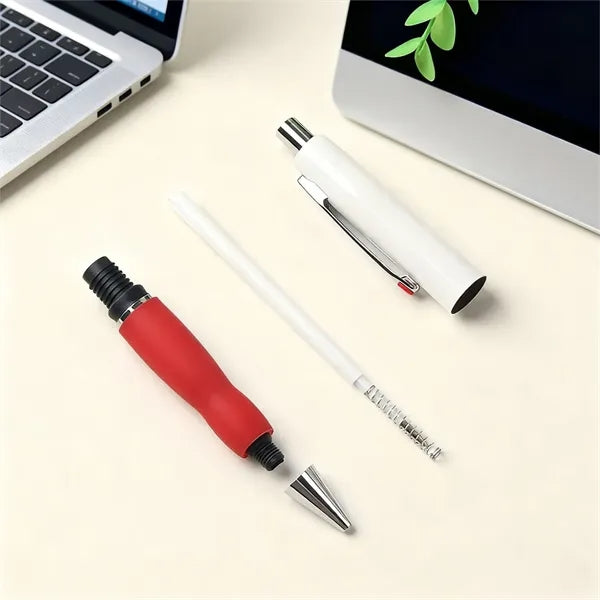 Retractable Plastic Silicone Grip Ballpoint Pen