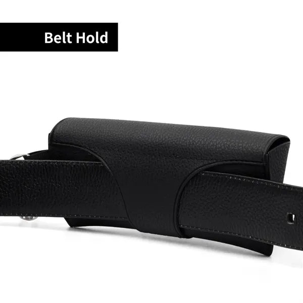 Magnetic Snap PU Leather Eyeglass Case w/ Keychain