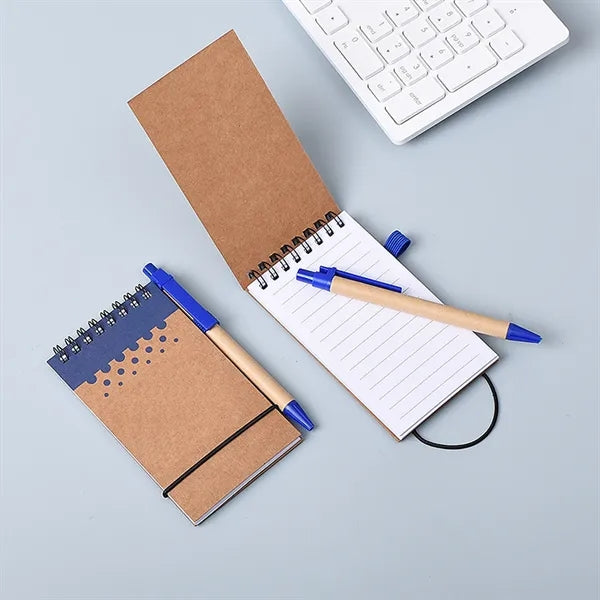 A5 Spiral Lined Notepad w/ Pen