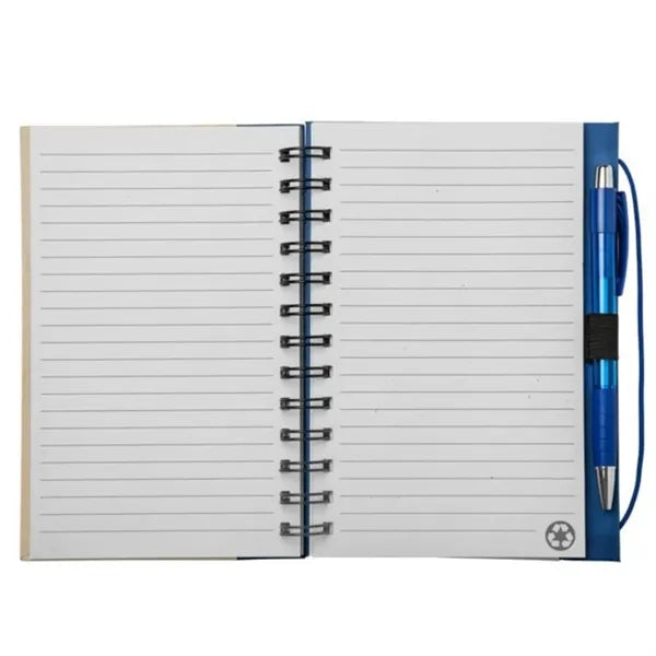 Eco-Friendly Brown Paper Spiral Notebook w/ Pen