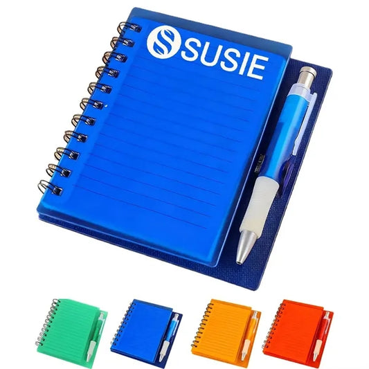 PP Cover Spiral Lined Notebook w/ Pen