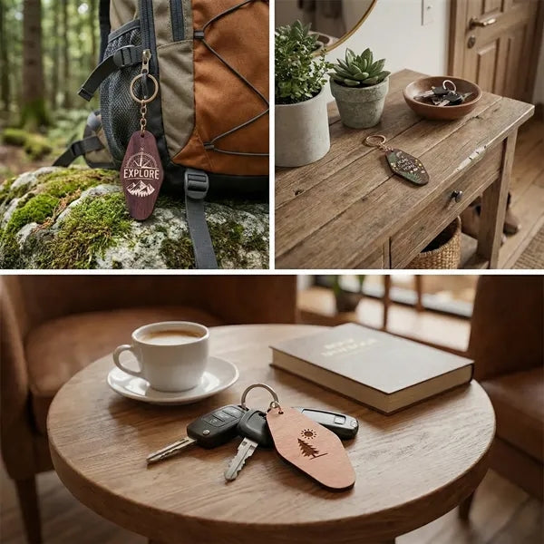 Wooden Hotel Keychain Motel Key Tag