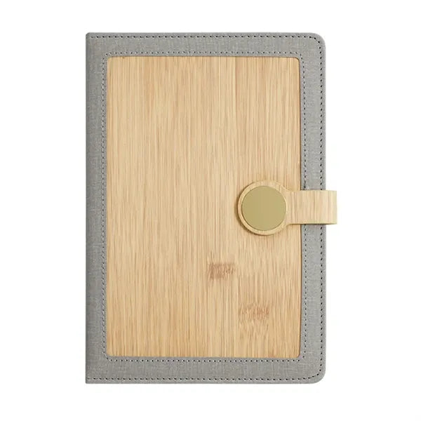 A5 PU Leather Metal Clasp Wood Grain Notebook