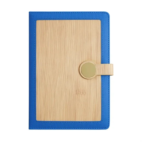 A5 PU Leather Metal Clasp Wood Grain Notebook