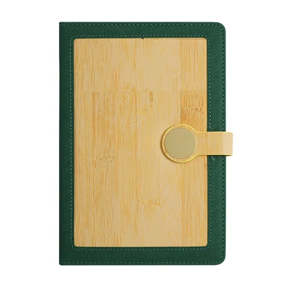 A5 PU Leather Metal Clasp Wood Grain Notebook