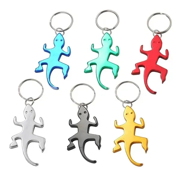 Gecko Shape Bottle Opener Keyring