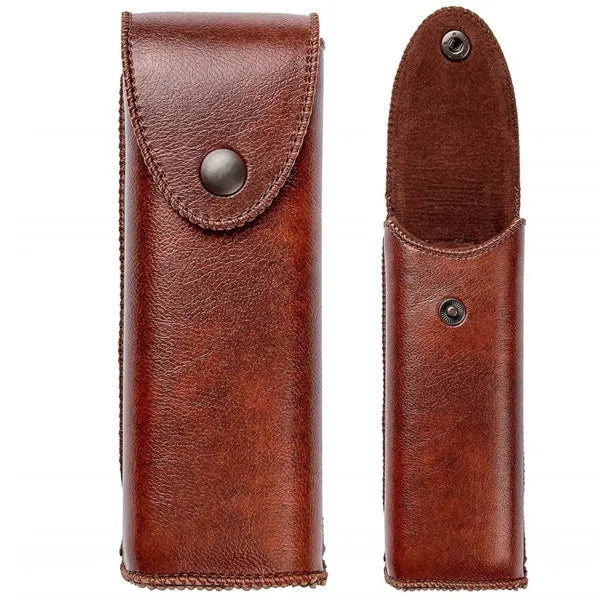 Hard Shell Genuine Leather Glasses Case