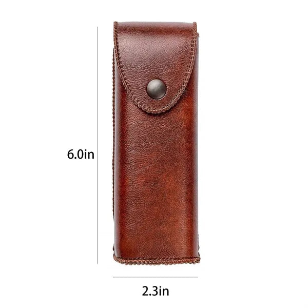 Hard Shell Genuine Leather Glasses Case
