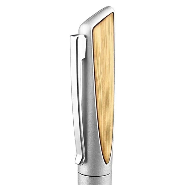 Stainless Steel Bamboo Twist Action Ballpoint Pen