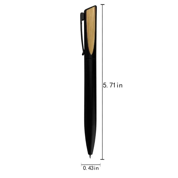 Stainless Steel Bamboo Twist Action Ballpoint Pen