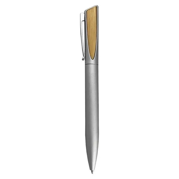 Stainless Steel Bamboo Twist Action Ballpoint Pen