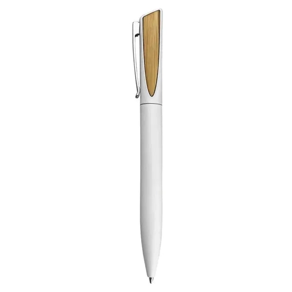 Stainless Steel Bamboo Twist Action Ballpoint Pen