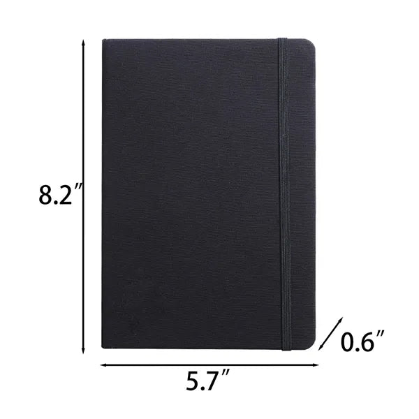 A5 Fabric Cover Business Notebook w/ Strap