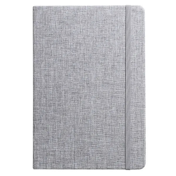 A5 Fabric Cover Business Notebook w/ Strap