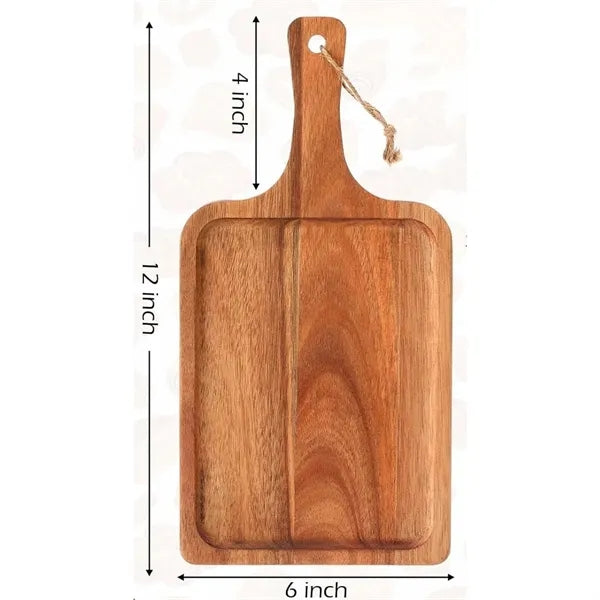 Wooden Food Serving Tray w/ Handle