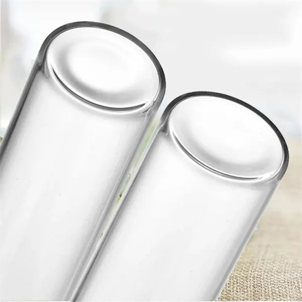 0.4oz Clear Borosilicate Glass Tube Bottle w/ Wood Stopper