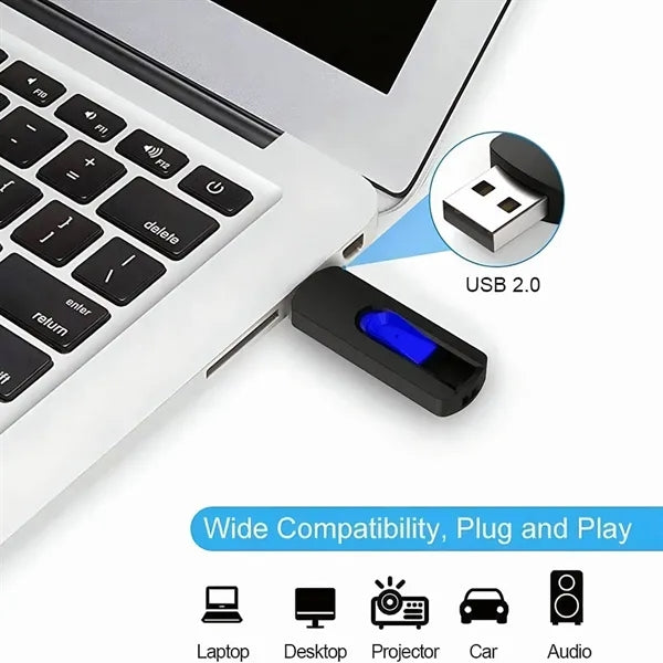 64GB USB 2.0 Retractable Flash Drive
