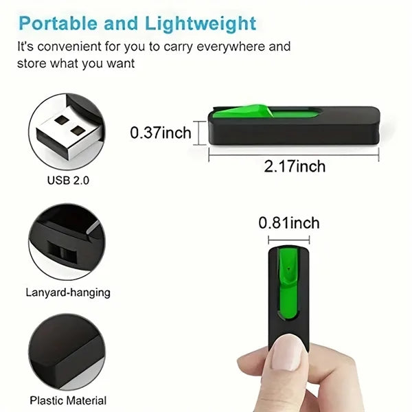 64GB USB 2.0 Retractable Flash Drive