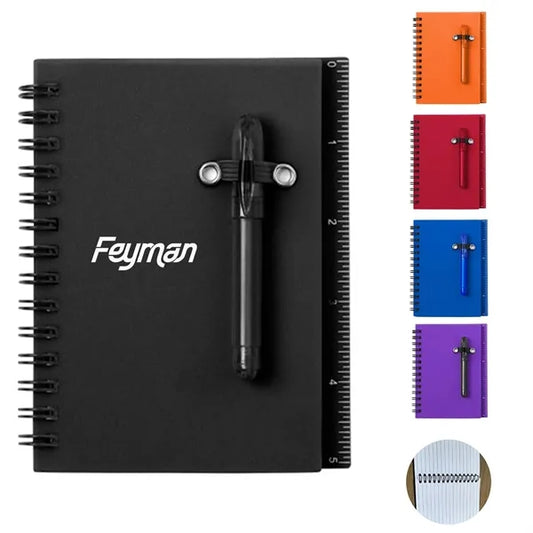 PP Cover Sticky Notes Spiral Notebook w/ Pen