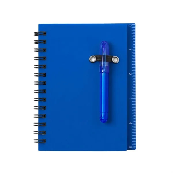 PP Cover Sticky Notes Spiral Notebook w/ Pen