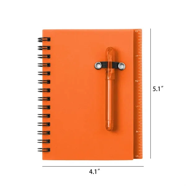 PP Cover Sticky Notes Spiral Notebook w/ Pen