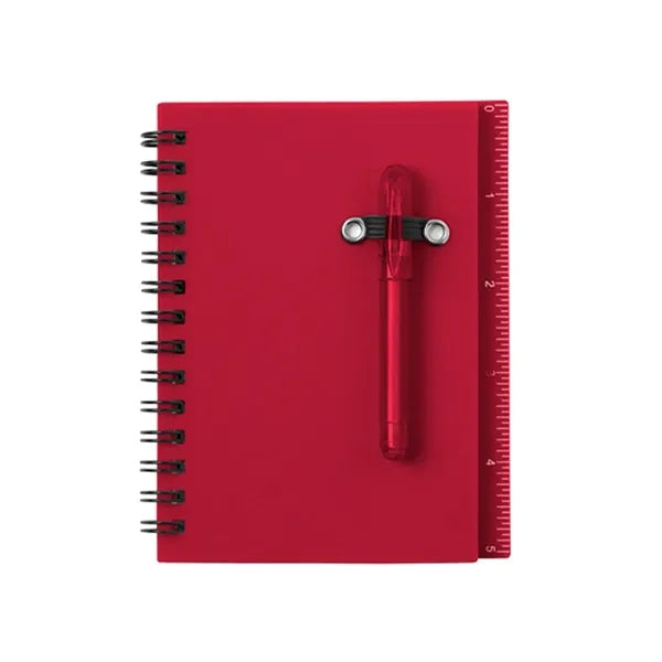 PP Cover Sticky Notes Spiral Notebook w/ Pen