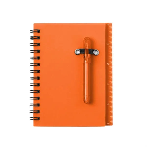 PP Cover Sticky Notes Spiral Notebook w/ Pen