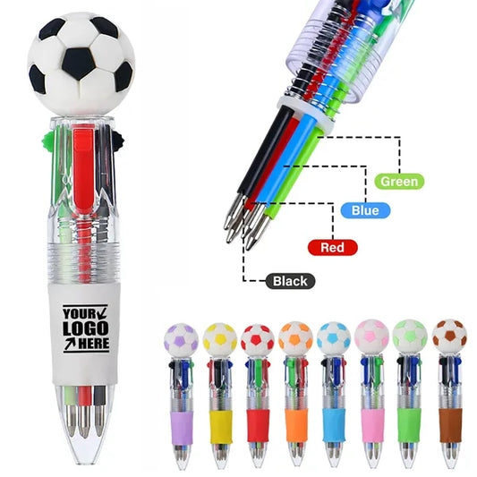 4 in 1 Multicolor Ballpoint with 3D Soccer Ball Topper