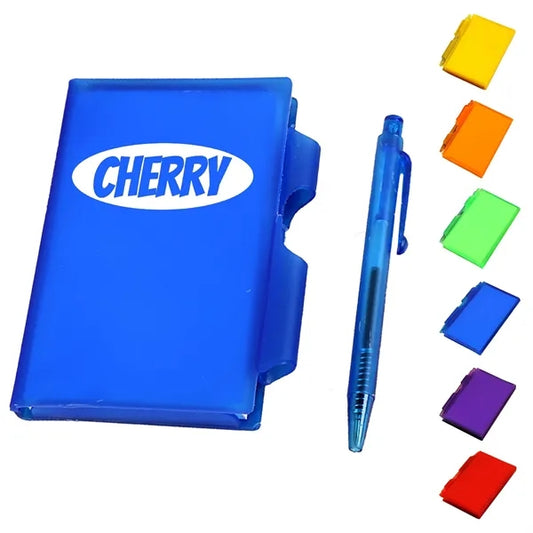 Mini Portable Plastic Box Notepad w/ Pen