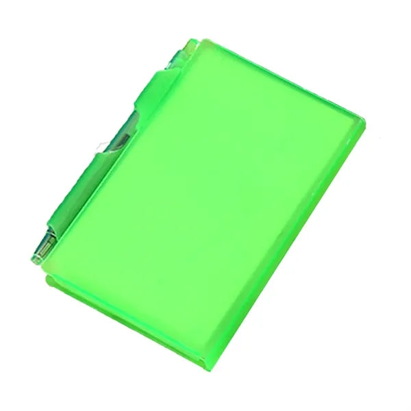 Mini Portable Plastic Box Notepad w/ Pen