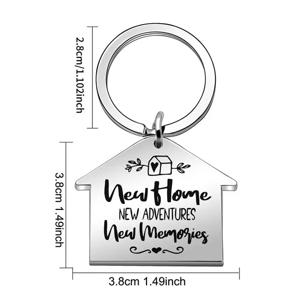 Stainless Steel New House Keychain