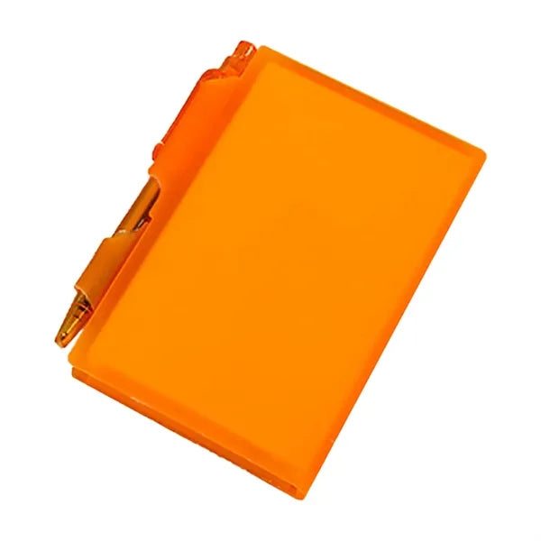 Mini Portable Plastic Box Notepad w/ Pen