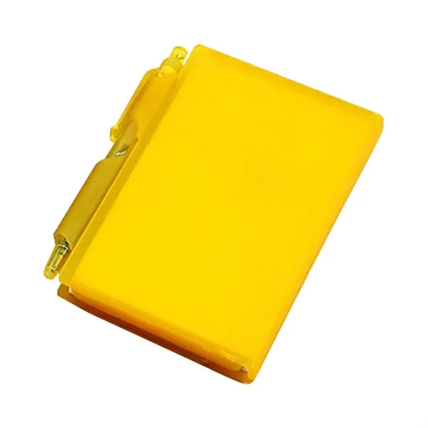 Mini Portable Plastic Box Notepad w/ Pen