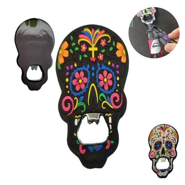 Magnetic PVC Skull Bottle Opener